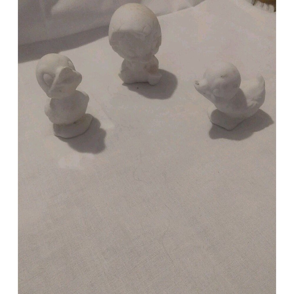 Lot Of 3 Ceramic 2" Each Ducks/chicks Ready To Paint Easter/Spring